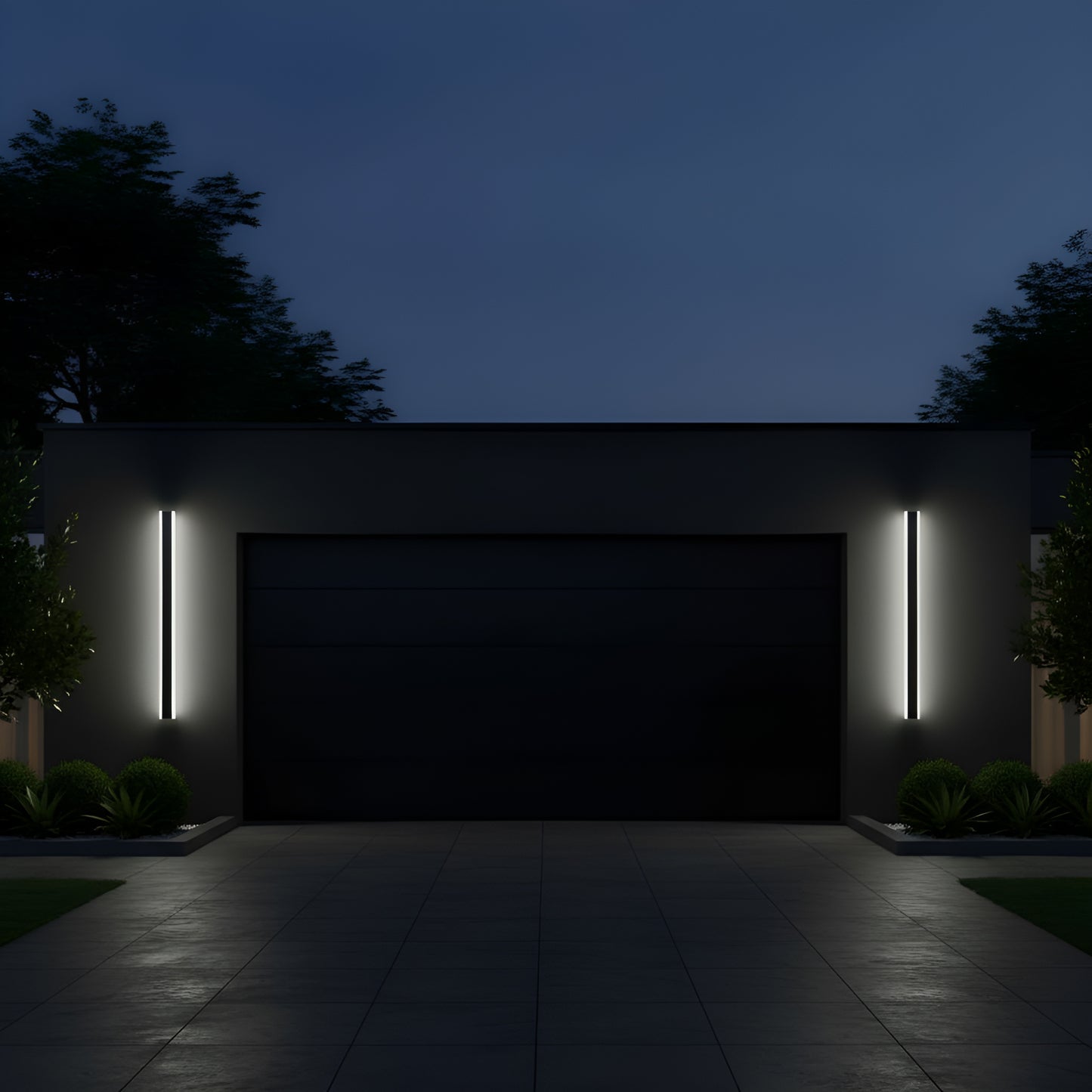 Utomhus Vägglampa Lång LED Vattentät Metalllampa för Villa och Trädgård