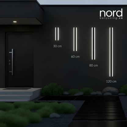 Utomhus Vägglampa Lång LED Vattentät Metalllampa för Villa och Trädgård