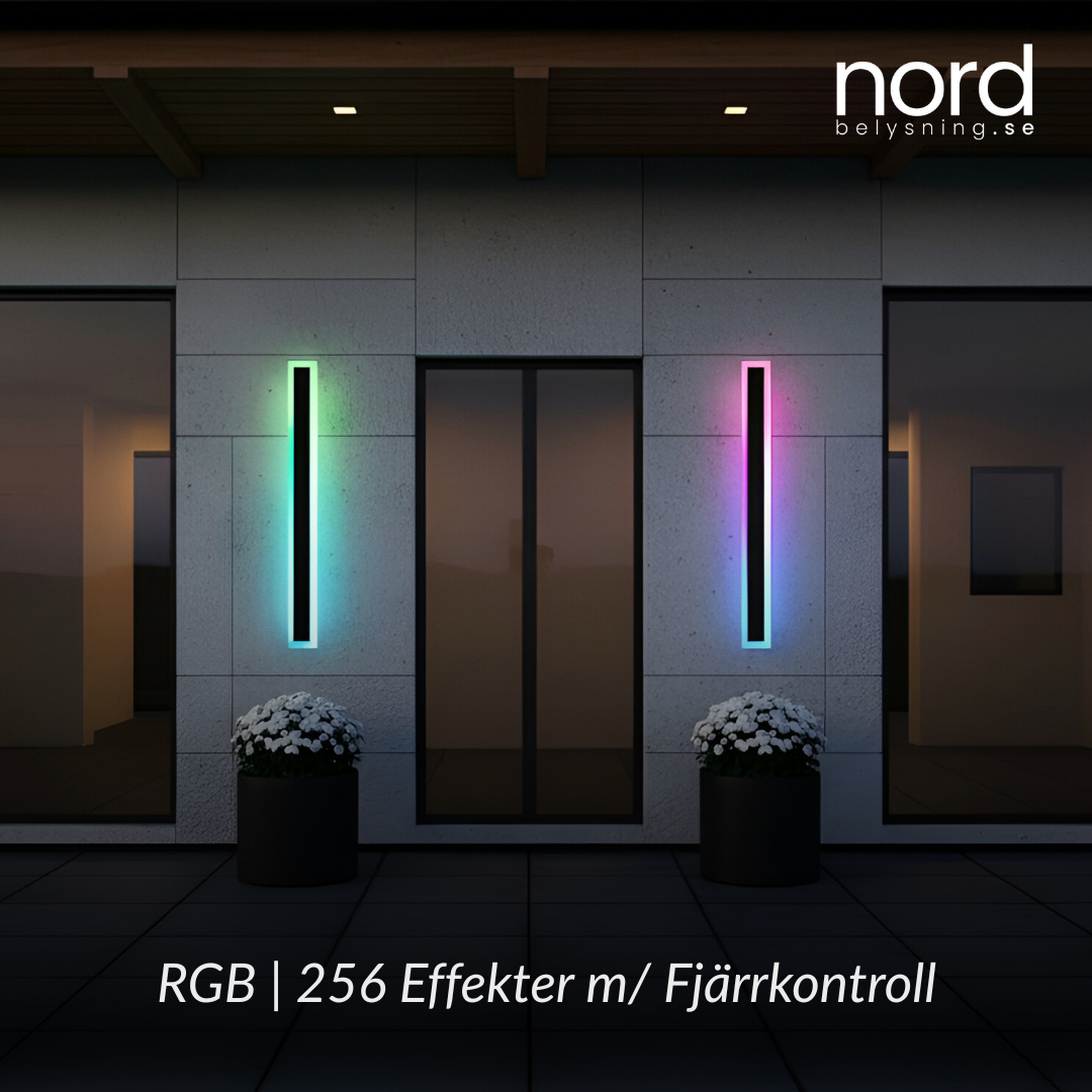 Utomhus Vägglampa RGB Lång LED Vattentät Fjärrstyrd Lampa för Inomhus och Utomhusbruk