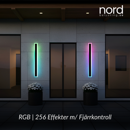 Utomhus Vägglampa RGB Lång LED Vattentät Fjärrstyrd Lampa för Inomhus och Utomhusbruk