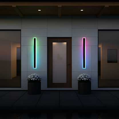 Utomhus Vägglampa RGB Lång LED Vattentät Fjärrstyrd Lampa för Inomhus och Utomhusbruk