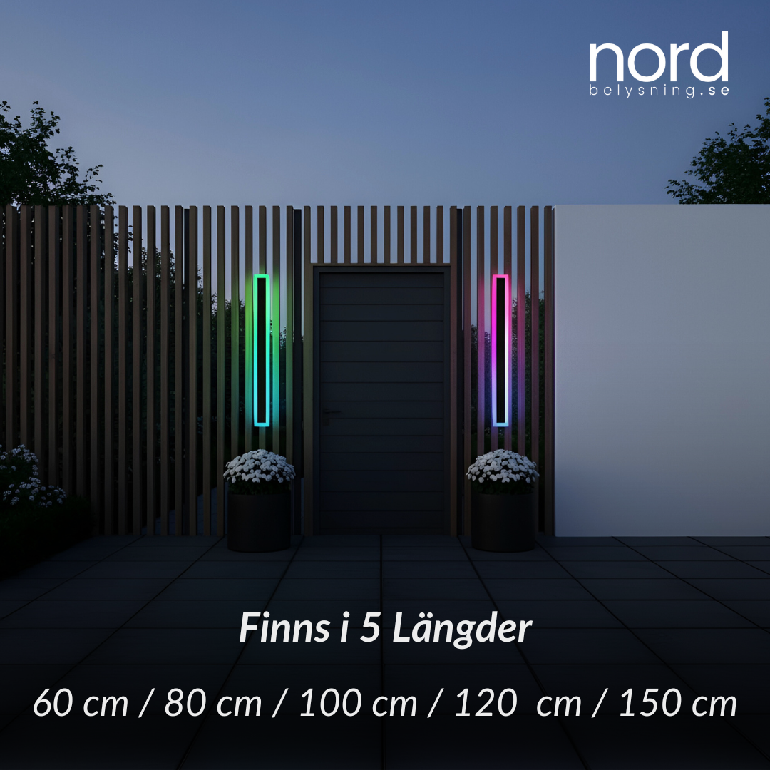 Utomhus Vägglampa RGB Lång LED Vattentät Fjärrstyrd Lampa för Inomhus och Utomhusbruk