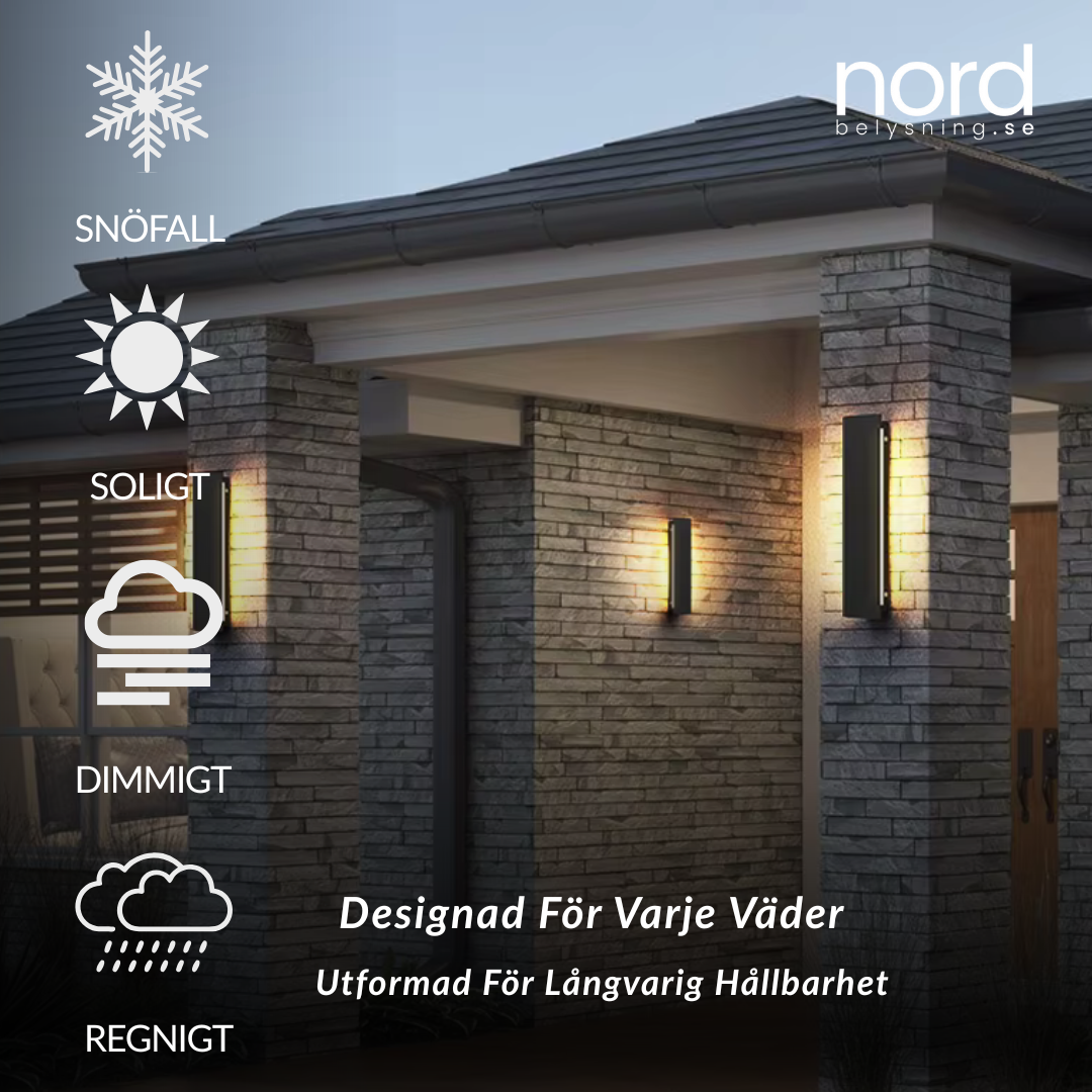 Utomhus Vägglampa LED Vattentät Modern Lampa för Fasad, Trädgård och Balkong