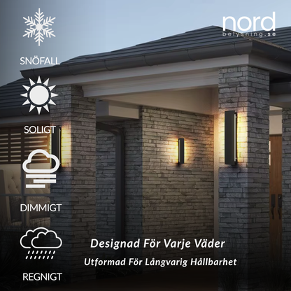 Utomhus Vägglampa LED Vattentät Modern Lampa för Fasad, Trädgård och Balkong