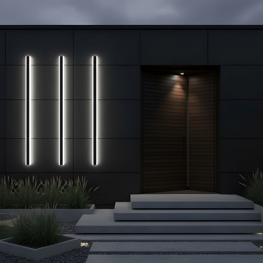 Utomhus Vägglampa Lång LED Vattentät Metalllampa för Villa och Trädgård