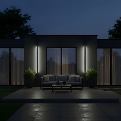 Utomhus Vägglampa Lång LED Vattentät Metalllampa för Villa och Trädgård