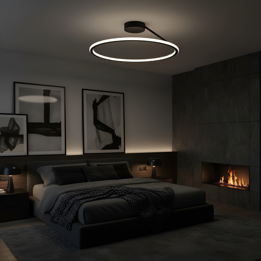 Modern Cirkelformad Taklampa i Aluminium med Dimningsfunktion för Sovrum, Vardagsrum och Hall