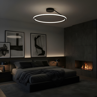 Modern Cirkelformad Taklampa i Aluminium med Dimningsfunktion för Sovrum, Vardagsrum och Hall