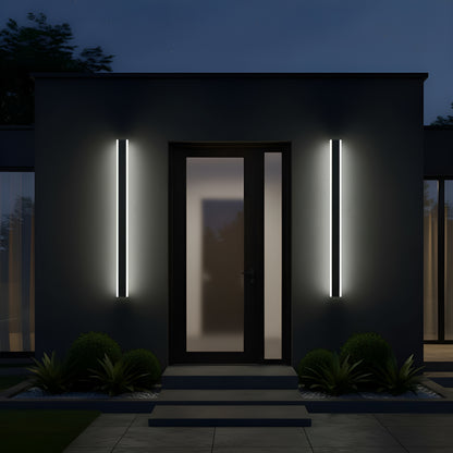 Utomhus Vägglampa Lång LED Vattentät Metalllampa för Villa och Trädgård