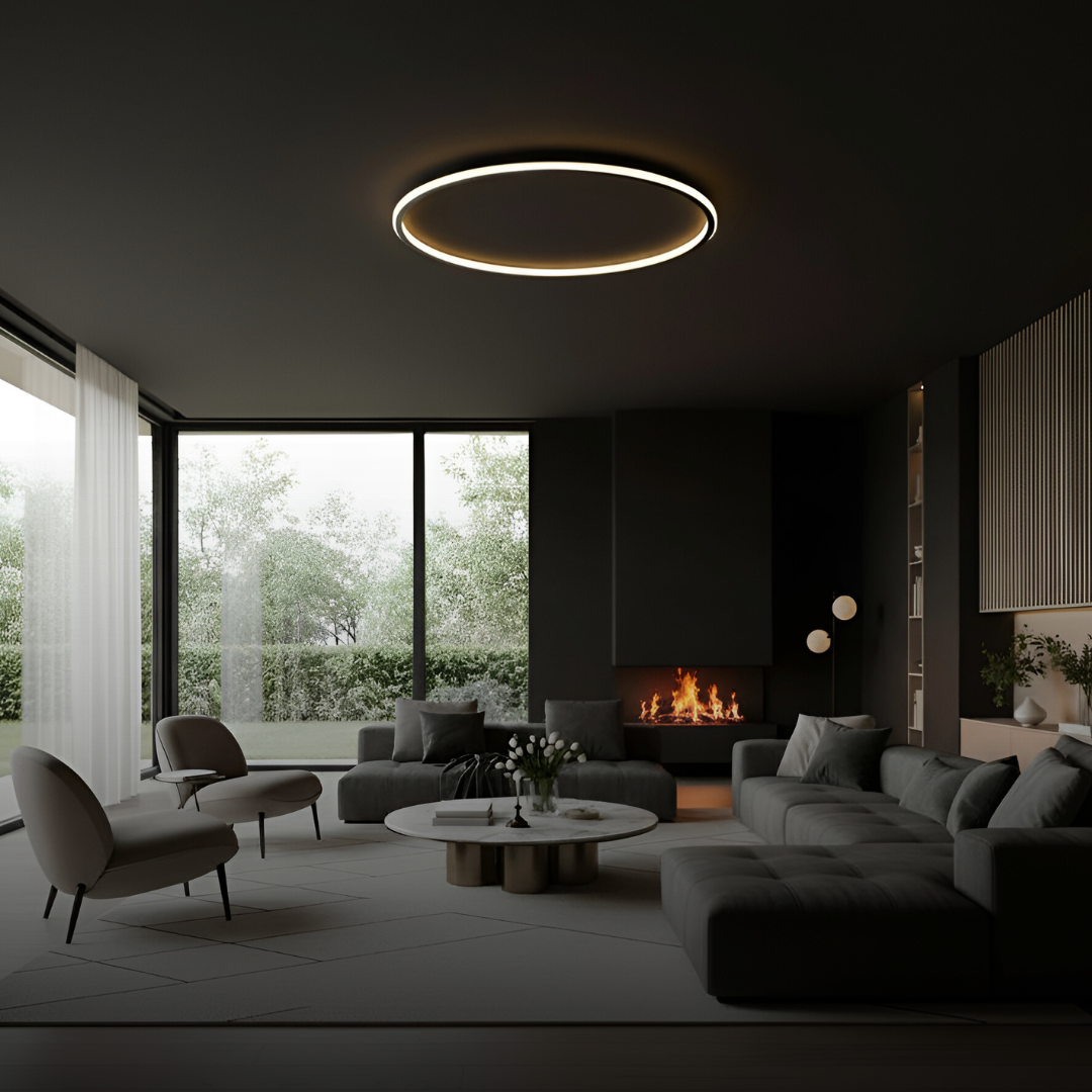 Nordisk Rund Taklampa med Justerbar Färgtemperatur för Sovrum, Kök och Hall