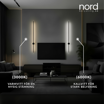 Vägglampa LED Lång Väggbelysning i Aluminium för Vardagsrum, Sovrum och Hall
