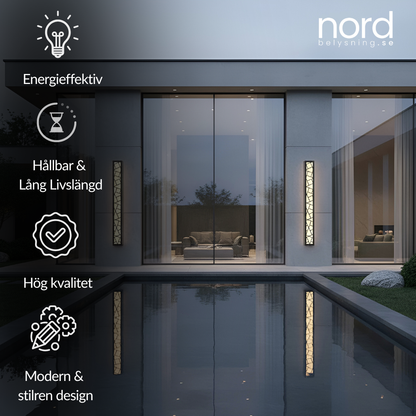 Utomhus Vägglampa Lång LED Vattentät Modern Lampa för Villa och Trädgård