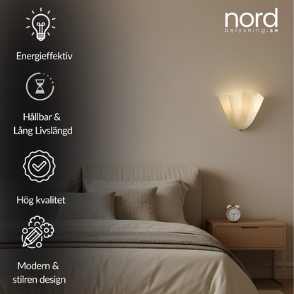 Vägglampa Glas Snäckformad Väggbelysning för Sovrum, Vardagsrum och Hall