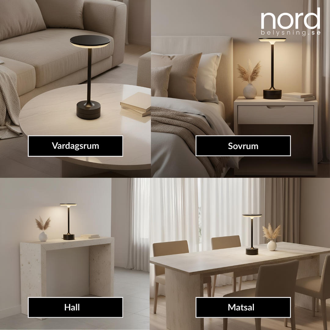 Trådlös Bordslampa med Touchkontroll och Justerbar Färgtemperatur