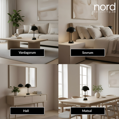 Trådlös Nordisk Svampformad Bordslampa med Touchkontroll och Justerbar Färgtemperatur