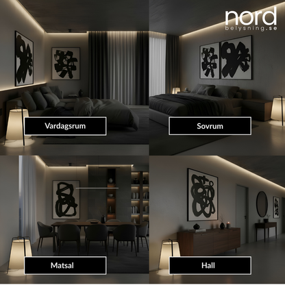 Tygklädd Golvlampa med Handknuten Design och Järnstativ för Vardagsrum, Sovrum och Hall