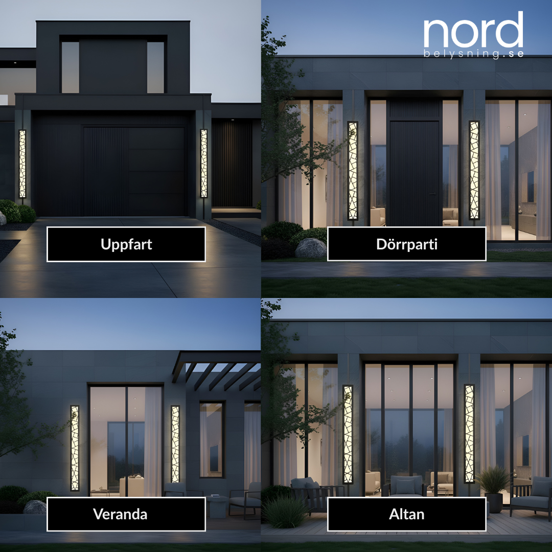 Utomhus Vägglampa Lång LED Vattentät Modern Lampa för Villa och Trädgård