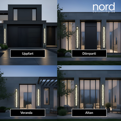 Utomhus Vägglampa Lång LED Vattentät Modern Lampa för Villa och Trädgård