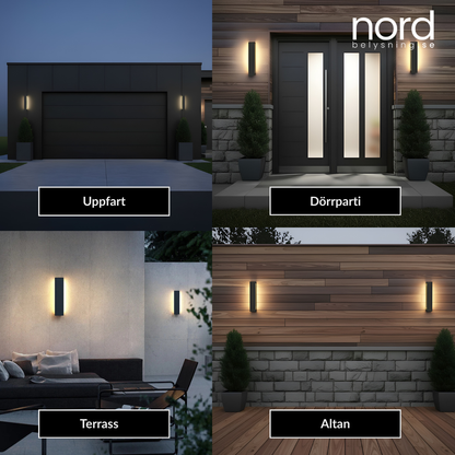 Utomhus Vägglampa LED Vattentät Modern Lampa för Fasad, Trädgård och Balkong