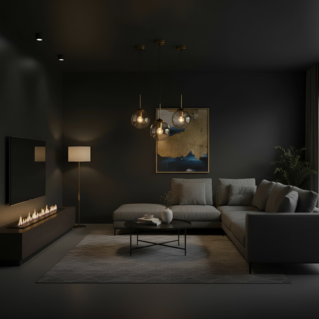 Pendellampa Glasglob LED Hängande Lampa i Metall för Matsal, Sovrum och Vardagsrum