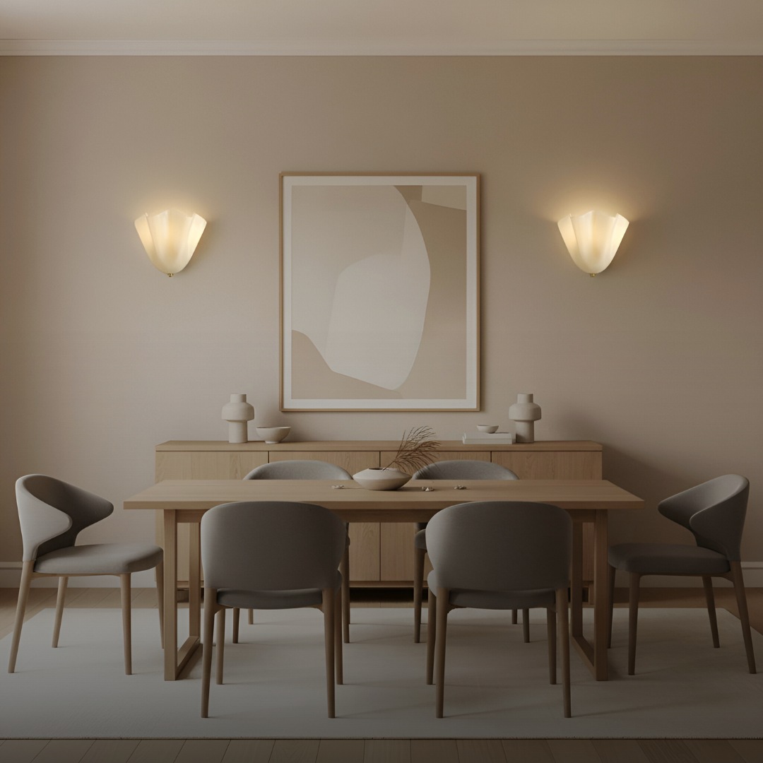 Vägglampa Glas Snäckformad Väggbelysning för Sovrum, Vardagsrum och Hall