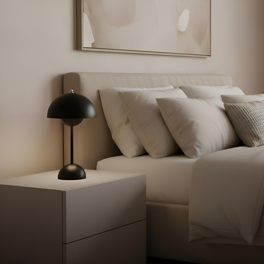 Trådlös Nordisk Svampformad Bordslampa med Touchkontroll och Justerbar Färgtemperatur