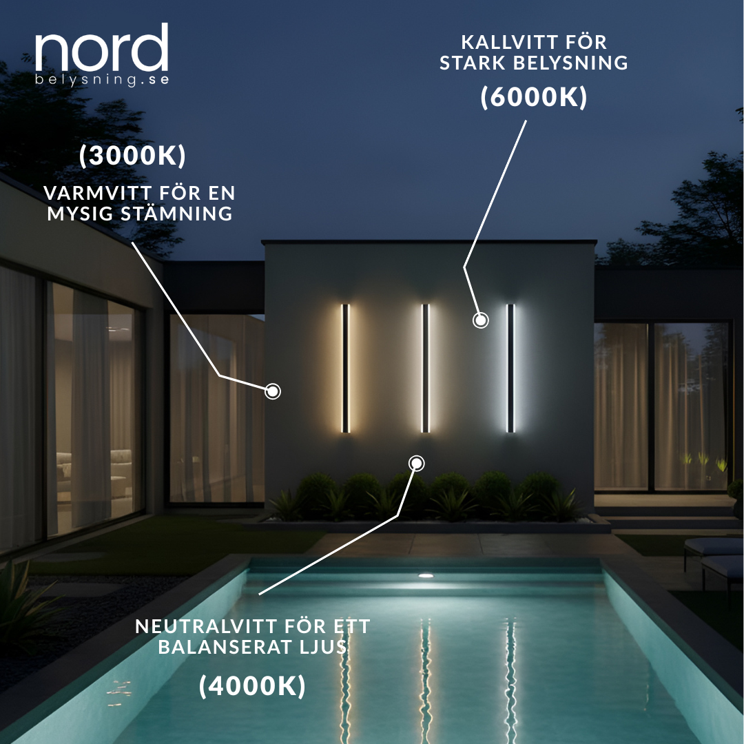 Utomhus Vägglampa Lång LED Vattentät Metalllampa för Villa och Trädgård