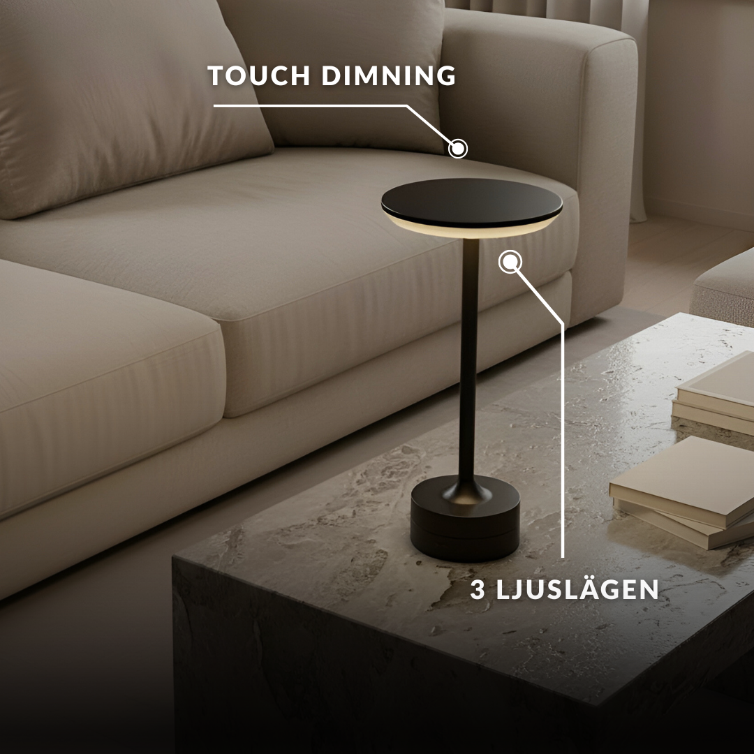 Trådlös Bordslampa med Touchkontroll och Justerbar Färgtemperatur