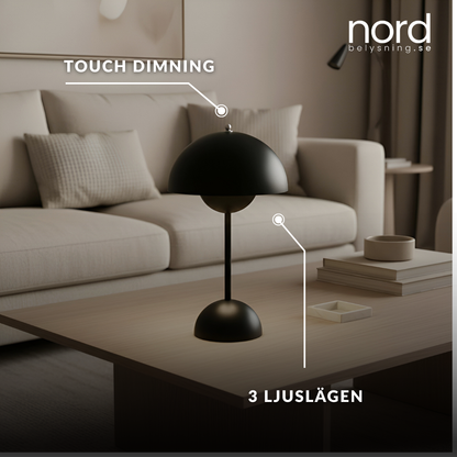 Trådlös Nordisk Svampformad Bordslampa med Touchkontroll och Justerbar Färgtemperatur