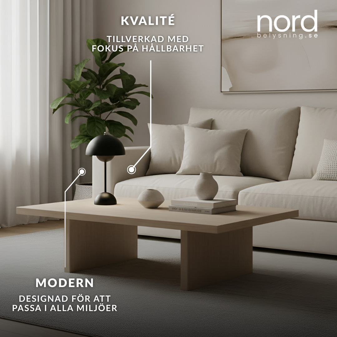 Trådlös Nordisk Svampformad Bordslampa med Touchkontroll och Justerbar Färgtemperatur